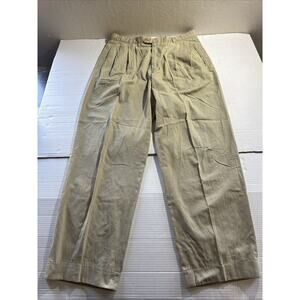 Zanella Dress Pants Mens 36x30 Khaki Italy Pleated 100% Cotton